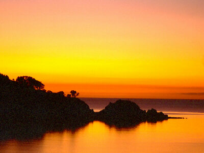 Sunset over Tryphena Harbour